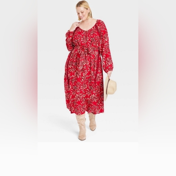 Knox Rose lively red maxi. - Picture 3 of 7